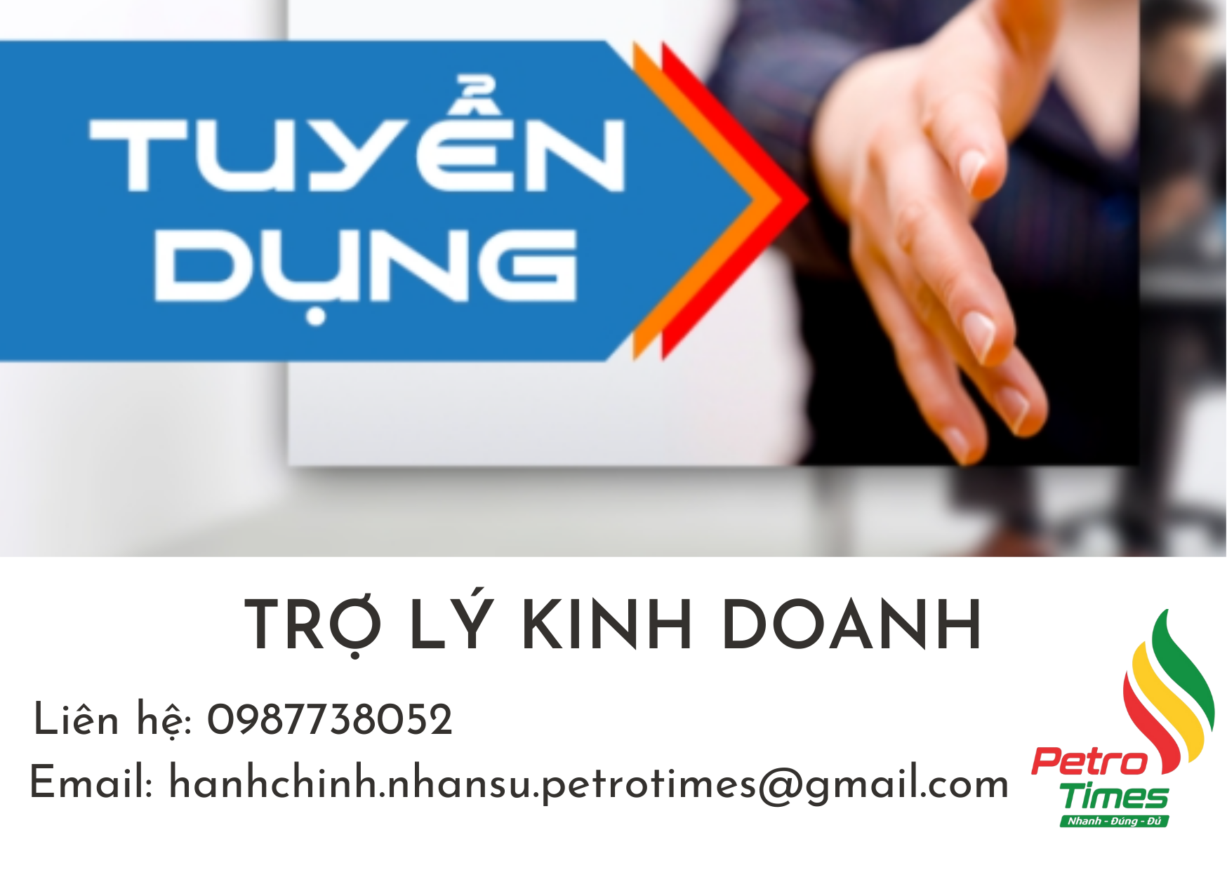 THÔNG BÁO TUYỂN DỤNG THÁNG 5/2023 Vị trí TRỢ LÝ KINH DOANH, làm việc tại trụ sở chính ở Hải Phòng.